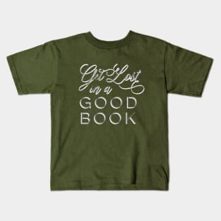 Gray Get Lost in a Good Book Kids T-Shirt